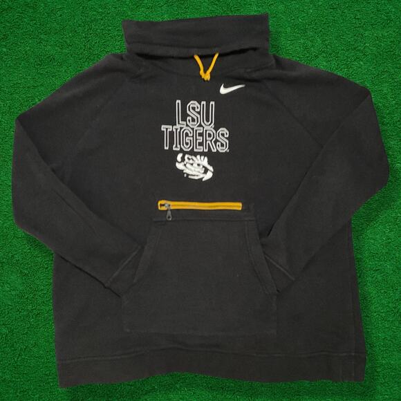 Nike Tops - NIKE LSU TIGERS Funnel Neck Sweater Top Black Gold SEC Womens Medium